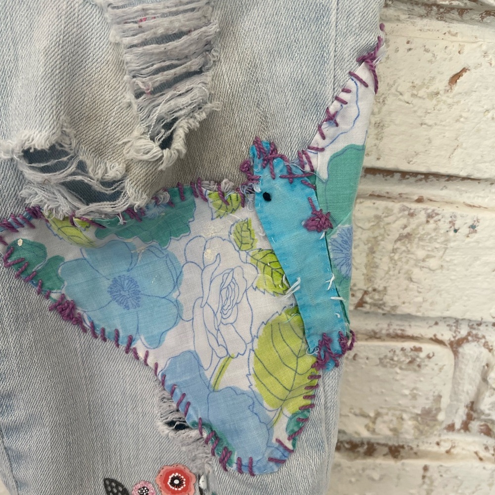 PAPAYA Embroidered Light Blue Jeans - Picture 8 of 15